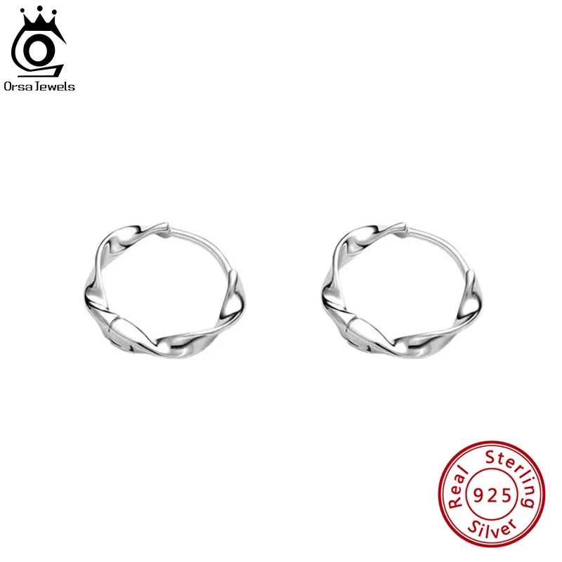 

ORSA JEWELS 925 Sterling Silver Simple Twist Hoop Earrings for Women Girls 18K Gold Plated Mini Cartilage Earrings Jewelry APE71
