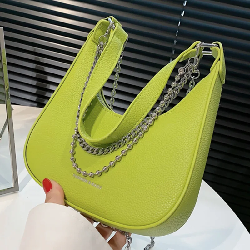 Luxury Brand Women Armpit Bags Handbags Orange Green Crossbody