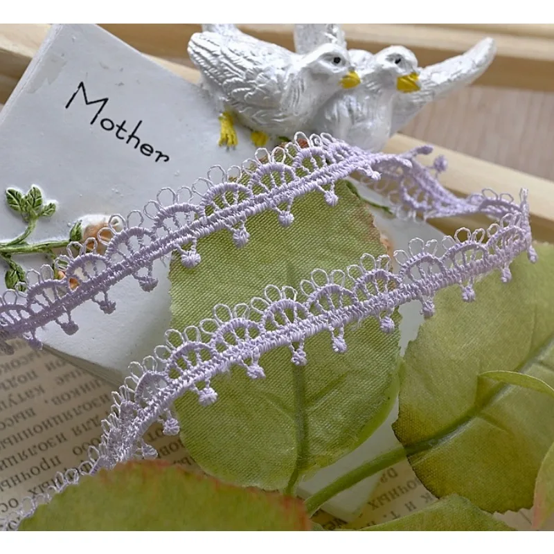 Exquisite Purple Embroidery Fabric Lace Ribbon DIY Sewing Curtain Clothes Collar Trims Craft Decoration Guipure Supplies