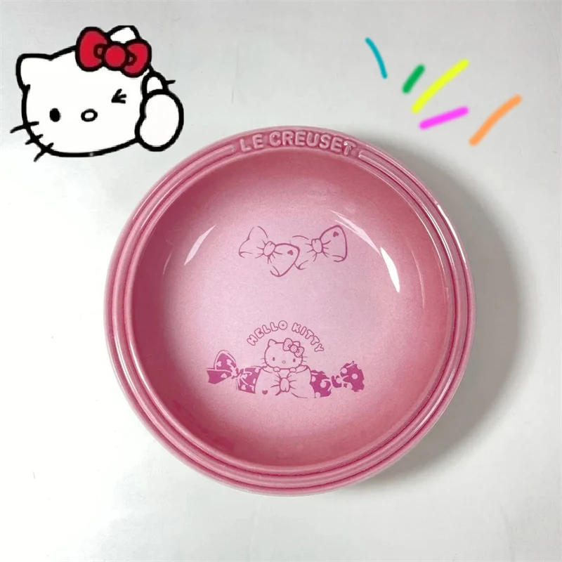 Sanrio Kawaii Hello Kitty płyta Cartoon kreatywny kształt owoców talerz na przekąski ceramiczne gospodarstwa domowego żywności warzyw płyta urocza zastawa stołowa