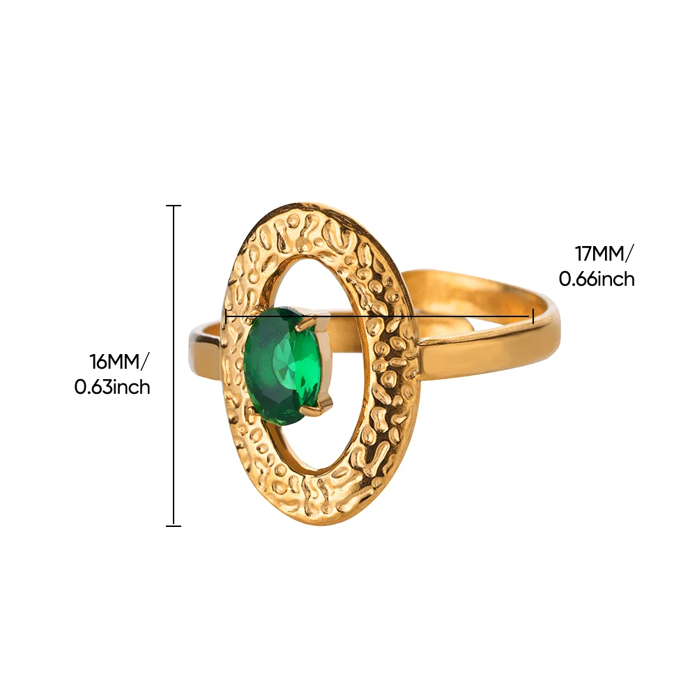 Zircon Green Oval Rings For Women