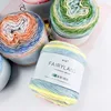 100g/Pc Gradient Cake yarn for hand knitting Crocheting colorful Thread Medium Thick Section Dyed Cotton Wool rainbow Thread 4