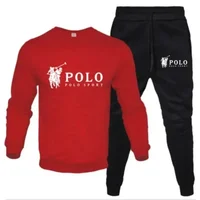 Sweat-shirt deux pièces à col rond pour hommes + pantalon de jogging, mode automne et hiver, fitness en plein air et ensemble de vêtements de sport décontractés 6