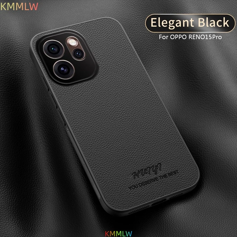 Lychee Pattern Leather Business Retro Case - Skin-Friendly Magnetic Charging Matte Shockproof Bumper Cover