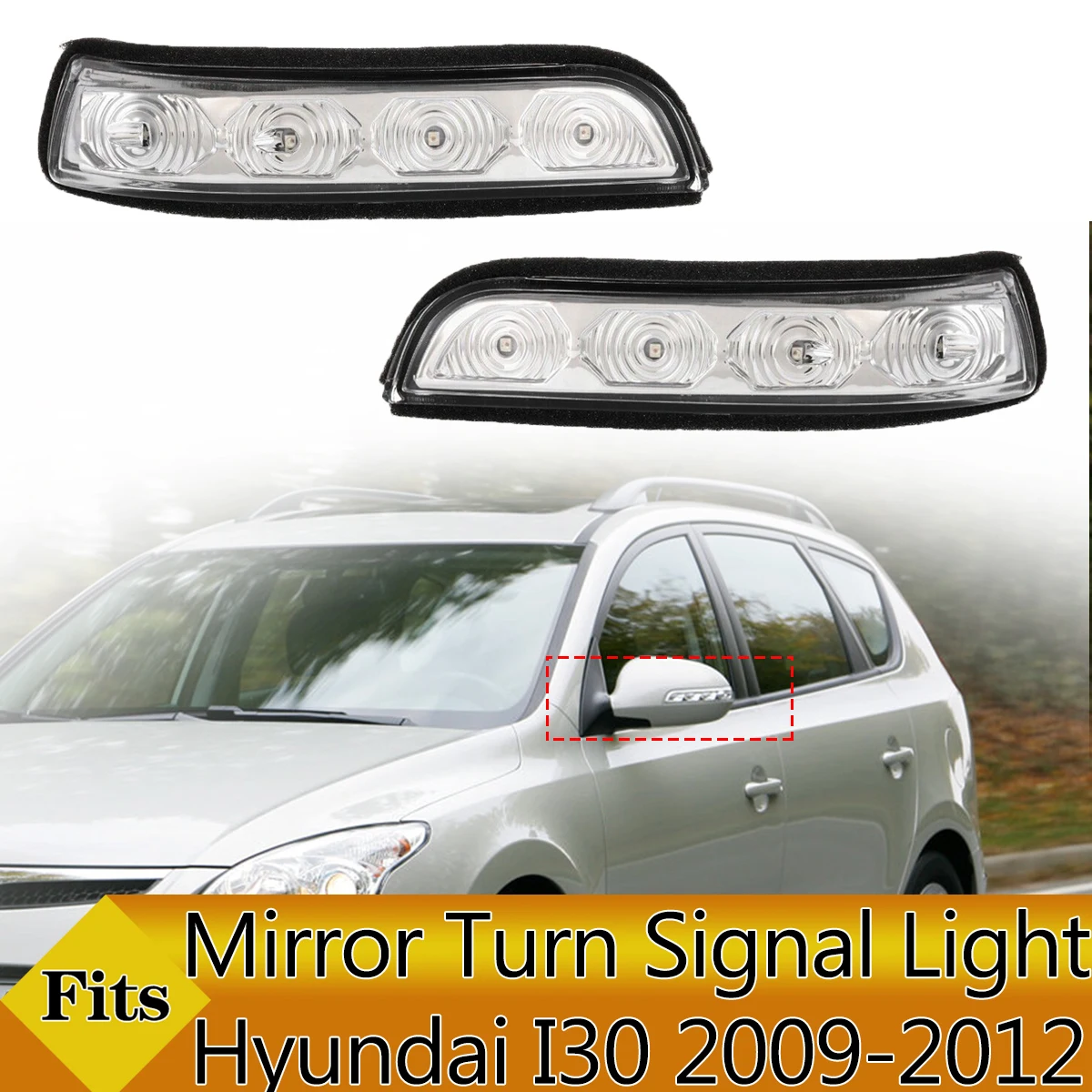 CarSideRearviewMirrorLEDTurnSignalLightsforHyundaiI302009