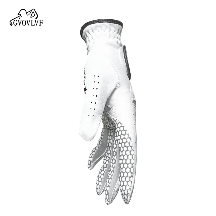 GVOVLVF Golf Gloves Genuine Sheepskin Leather Men Non-slip Soft Fabric Breathable Comfortable Fitting For Golfers 2