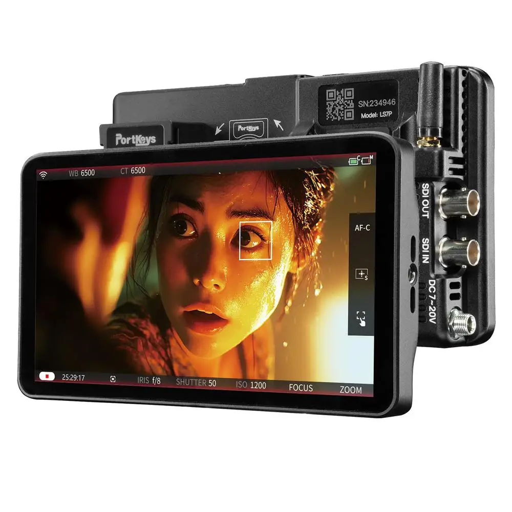 LS7P DSLR Camera Field Monitor, 7 Inch Touch Screen, HD 1920x1080 IPS, On-Camera
