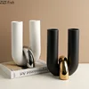 Creative U-shaped Ceramic Vase Flower Pots Desk Decoration Flowers Arrangement Porcelain Floral Vases Room Aesthetic Decor 1