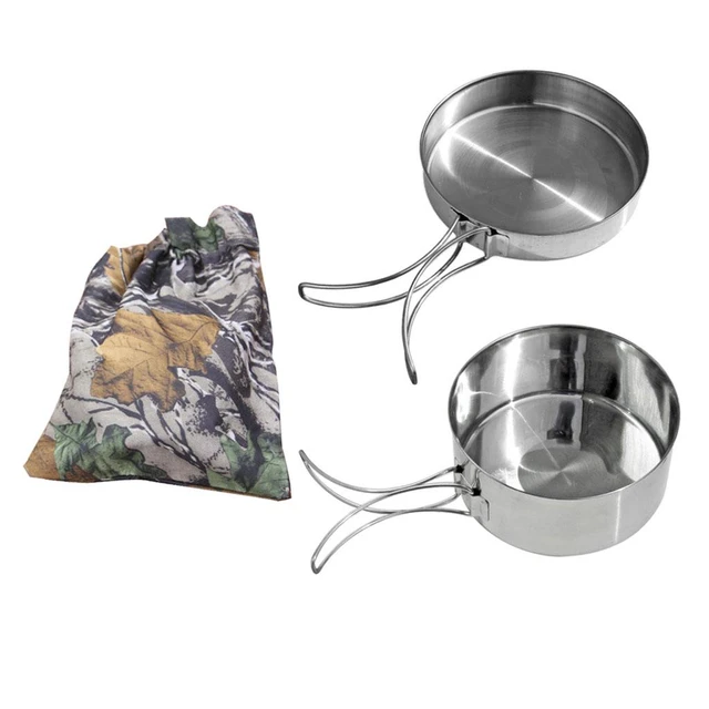 Stainless Steel Large Camping Set Kitchen Cooking Pot Double Handle Gadget Saucepan  Lid Household Cauldron - AliExpress