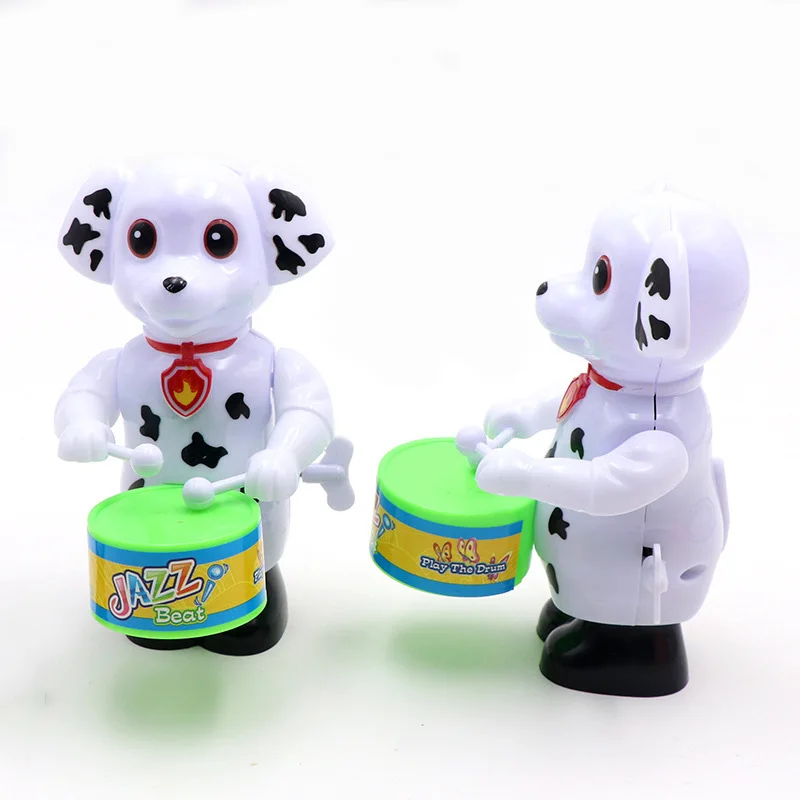 Cartoon Clockwork Drumming Robot Santa Claus Monkey Dog Cat Rabbit Frog Wind-up Toys for Children Education Developmental Gifts