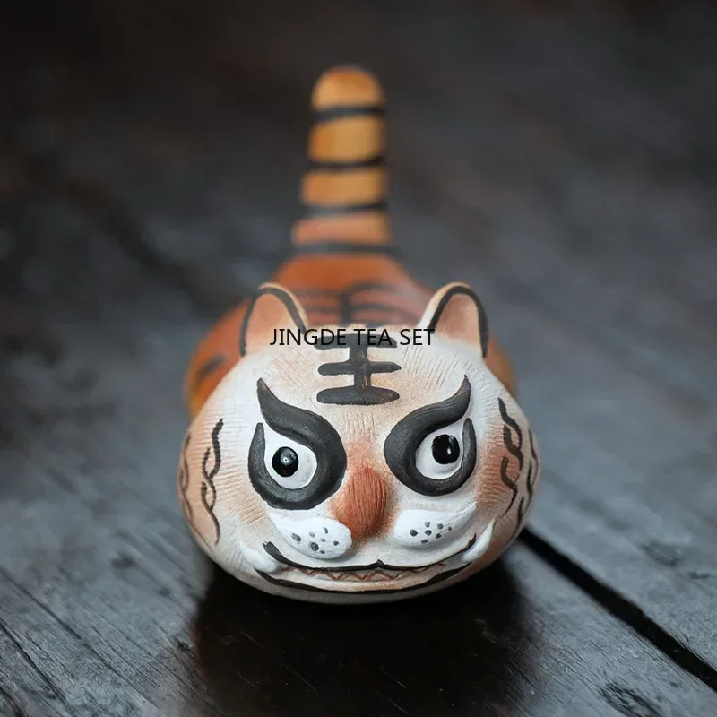 Yixing Yixing Purple Clay Tea Pet Cute Tiger Statue Decoration Animal Crafts Tea Set Decoration