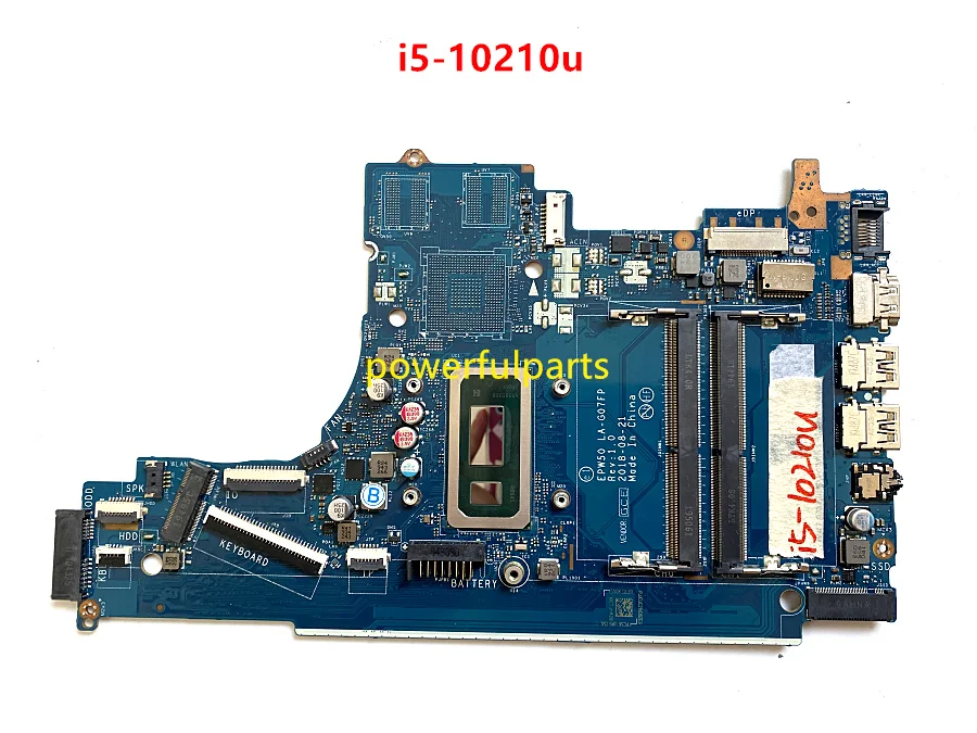 

100% Working For Hp 250 g7 Laptop Motherboard i5-10210u Cpu EPW50 LA-G07FP Tested Ok