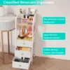 Rolling Makeup Cart Organizer - Floor Skincare Make Up Storage with 3 Drawers, Vanity Organizer Cosmetic Display Cases 3