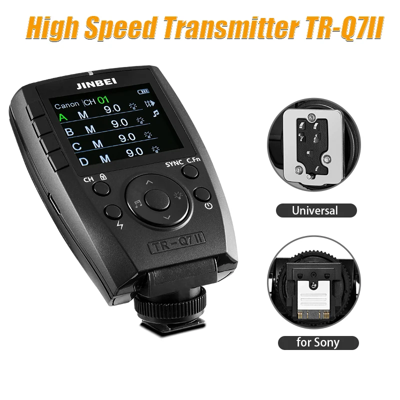 Flash trigger flash control part JINBEI TR-Q7II TR-V6II 2.4G Wireless Trigger Transmitter Speedlite Flash Remote Controller for Canon Nikon Sony Olympus Fuji