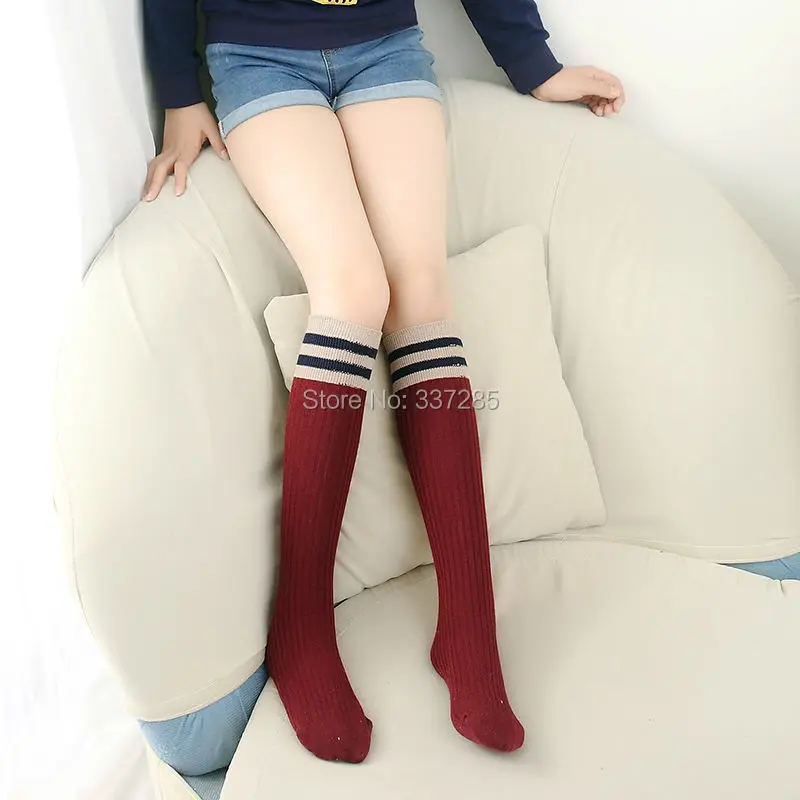 Girl Knee High Socks For Baby Children Boys Cotton Stripe Over Knee Socks For Princess Long High Student School Kids Skate Socks