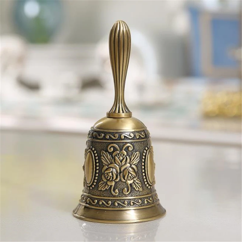 

1 Pcs Hand Call Bell Gold Silver Bells for Craft Wedding Decoration Alarm School Church Bar Hotel Multi-Purpose Vintage Bell