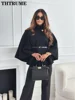 Elegant Autumn Solid Jackets Fashion Women Single Breasted Batwing Sleeve Thick New Coats Casual Loose Office Lady Chic jacket 3
