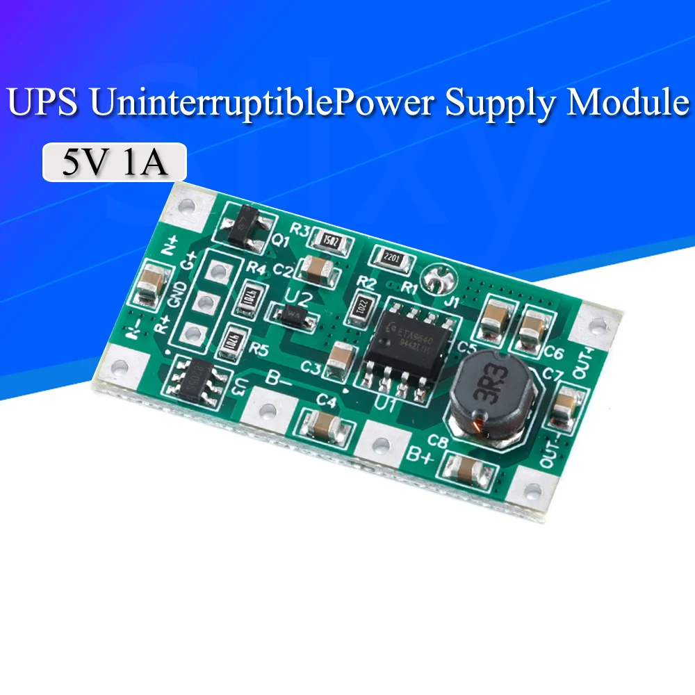Uninterruptible Power Supply Board ชาร์จโมดูลสําหรับ 18650 แบตเตอรี่ลิเธียมแบตเตอรี่ UPS แรงดันไฟฟ้า DC 5V 1A Uninterru 1