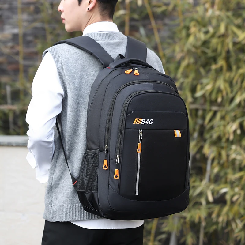 Multifunctional Black Backpack for Men Large Capacity Waterproof Laptop Bag Stylish Student Commuter Travel Outdoor Bag Design