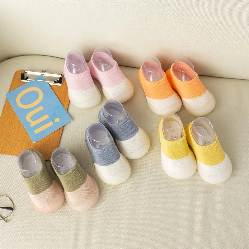 

Baby First Shoes Toddler Walker Infant Boys Girls Kids Rubber Soft Sole Floor Barefoot Casual Shoes Knit Booties Anti-Slip