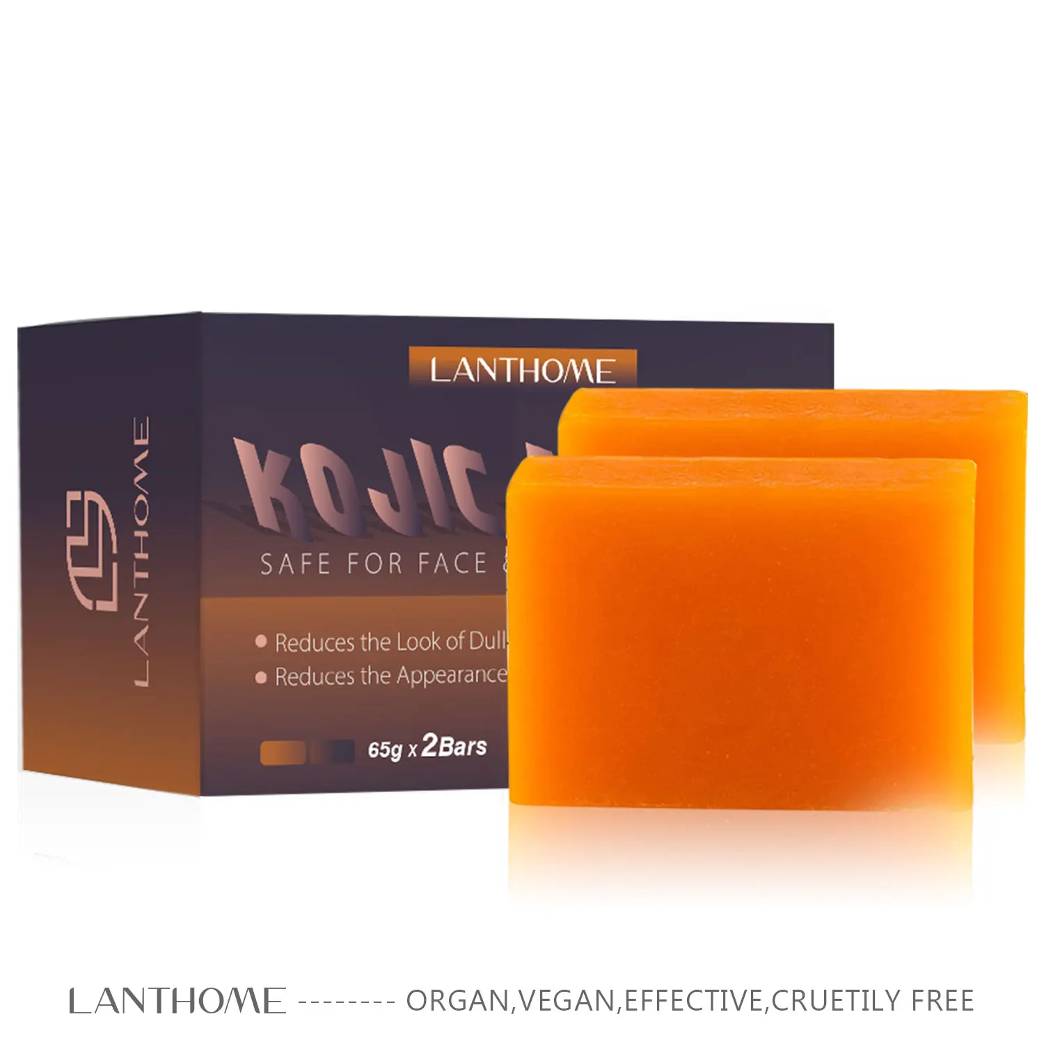

2x65g Lanthome Kojic Acid Dark Spot Freckle Remover Soap Bars Retinol Anti Aging Whitening Hand Make Brighten Soap For Underarm