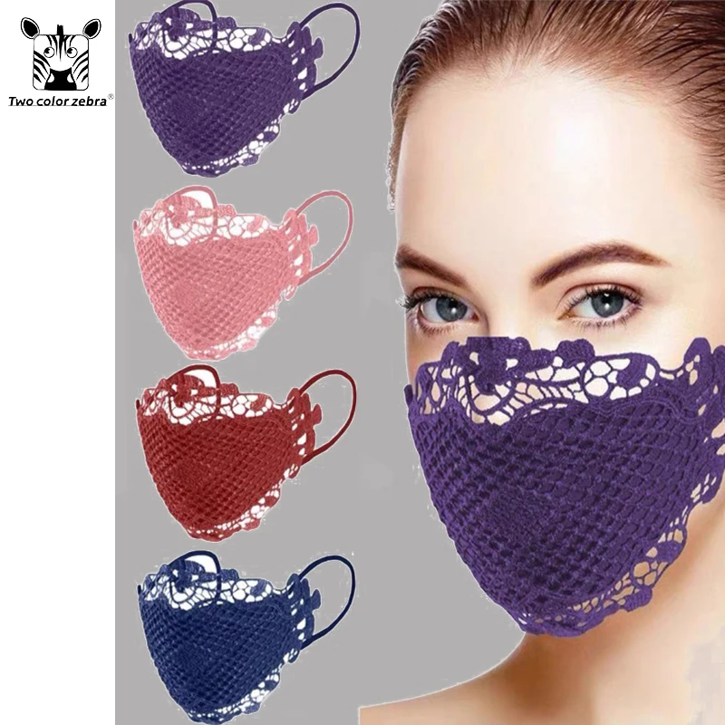 

Adult Delicate Lace Applique Mouth Face Masque WoMouth Cover Cloth Masks Face Shield Halloween Women Cosplay Mask