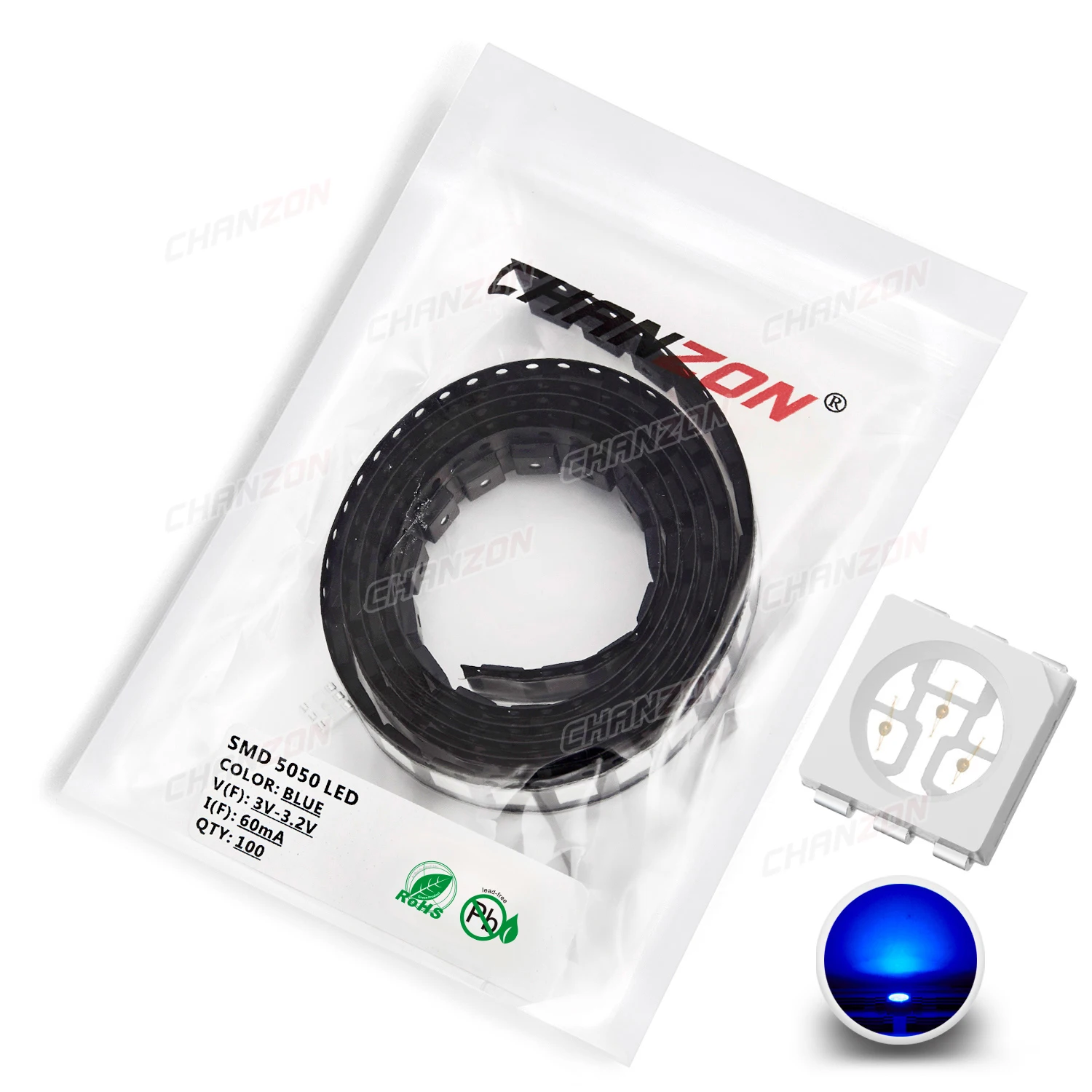 100pcs SMD 5050 (2020) LED 방출 다이오드 램프 칩 따뜻한 차가운 흰색 빨간색 녹색 파란색 노란색 주황색 UV 핑크 RGB 3V SMT 빛 구슬