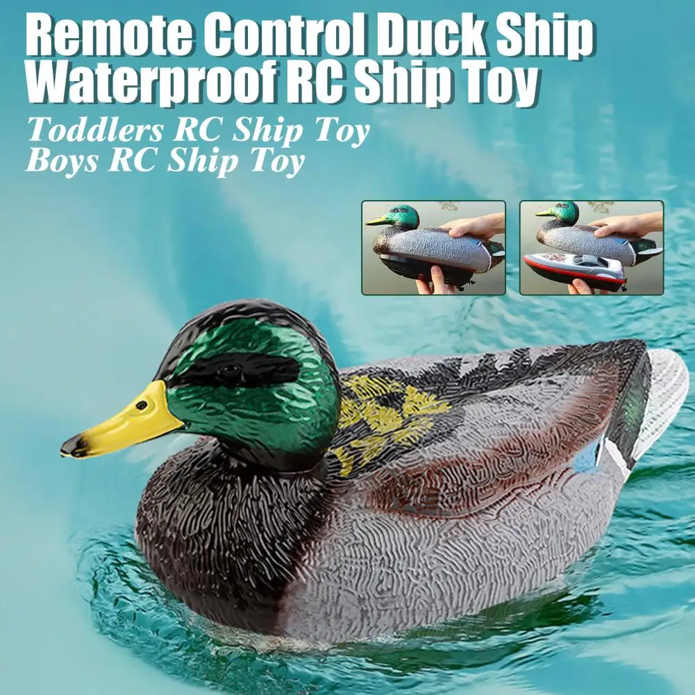 Energy-saving Rc Duck Dual-propeller Remote Control Duck Boat for Toddlers Waterproof Rc Ship Toy for Outdoor Pool Lake Boys