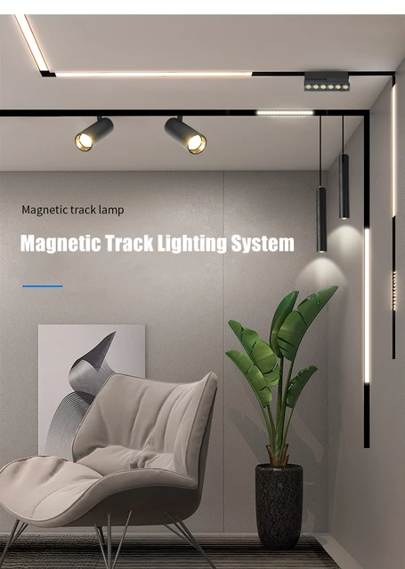 Binario Magnetico Super Slim 25mm Per Faretti LED Incasso - 48V 1 Metro Nero, Sistema Illuminazione Moderno - Foto 14