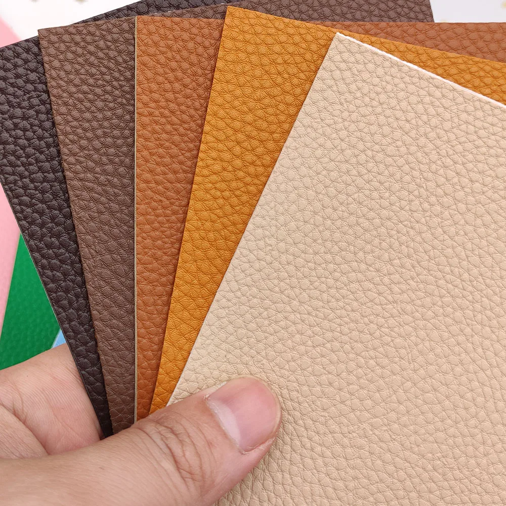 20*10cm Litchi PU Leather Fabric Faux Leather for Sewing Bags Garment Sofa Waterproof Synthetic Fabric DIY Bow Material Sheet 5