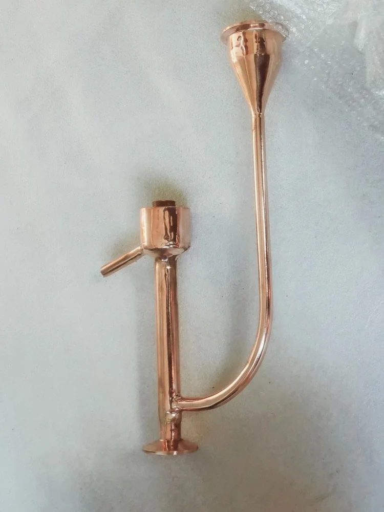 Copper Parrot Body,Top 2"(51mm)OD64 Adapter Tri-clamp Connect ,Under 22mm OD34 Tri-clamp Connect,Wall Thickness 1.5mm