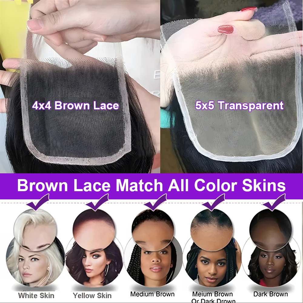 Water Wave Bundles With Lace Closure 12A 3/4Pcs Human Remy Hair Bundle 4x4 Transparent Lace Closure Bundles Natural Color 1B human hair bundles