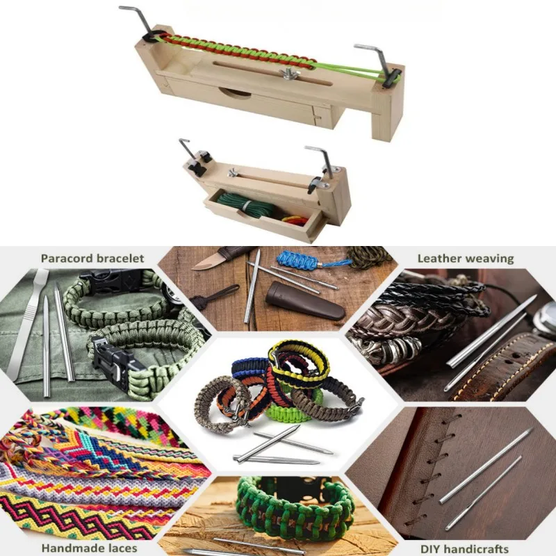 Description Picture 6 of itemWooden Jig Paracord Bracelet Making Kit With Release Buckle & 2pcs random color paracord Handmade Accessories DIY Braided Frame