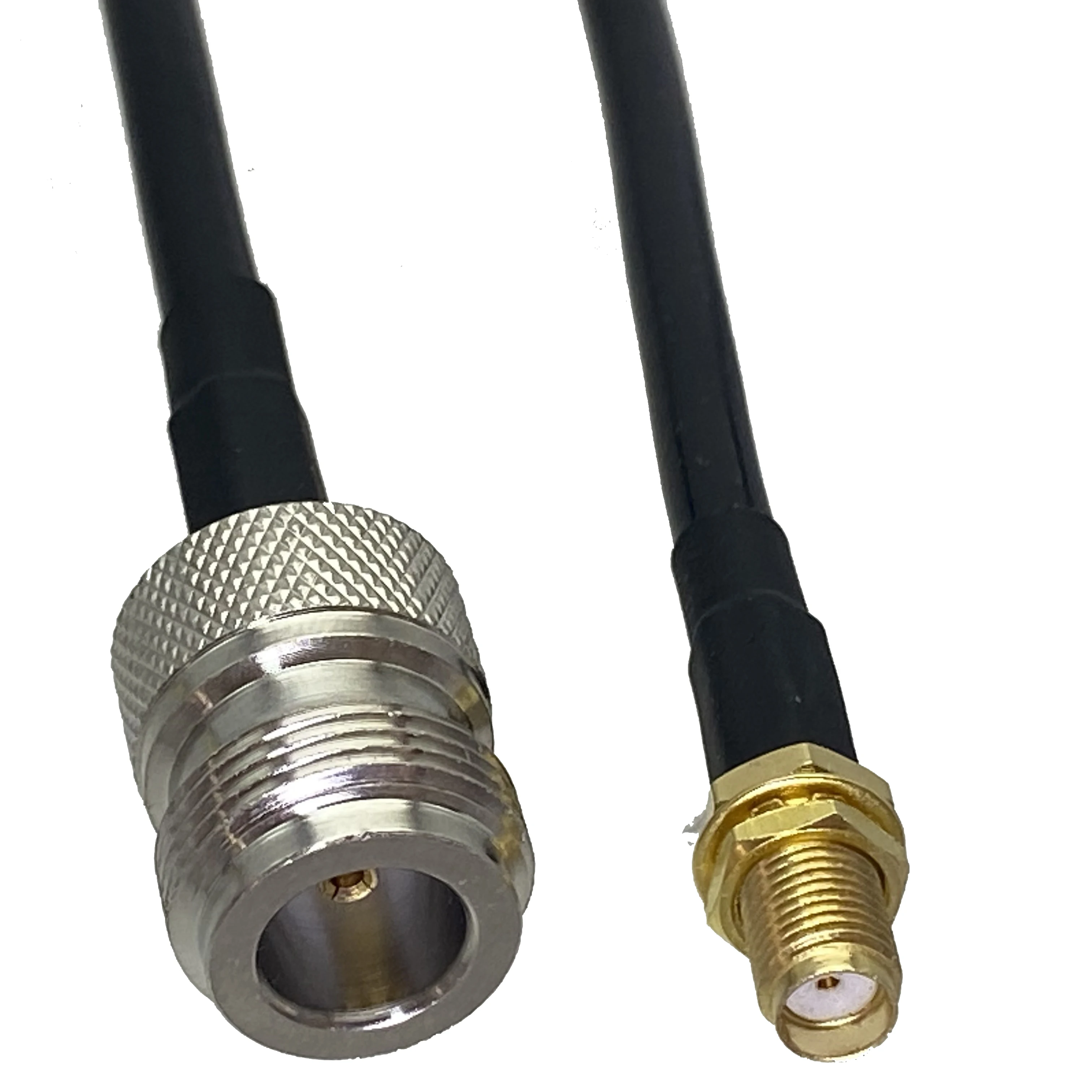 

1pcs RG58 N Female Jack to SMA Female Bulkhead Nut Connector RF Coaxial Jumper Pigtail Wire Terminal 6inch~10M New Brass