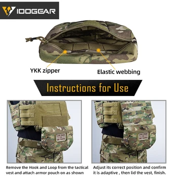 IDOGEAR Tactical Armor Carrier Drop Pouch AVS JPC CPC Pouch Waist Bag EDC Combat  Tactical Waist Pouch  Multi-camo 3520 3