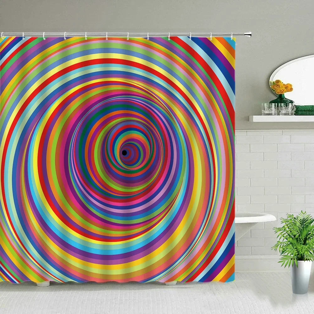 Black And White Stripes Shower Curtains Geometry For Bathroom Decor Screen Waterproof Fabric Bathtub Curtain With Hooks Washable 6