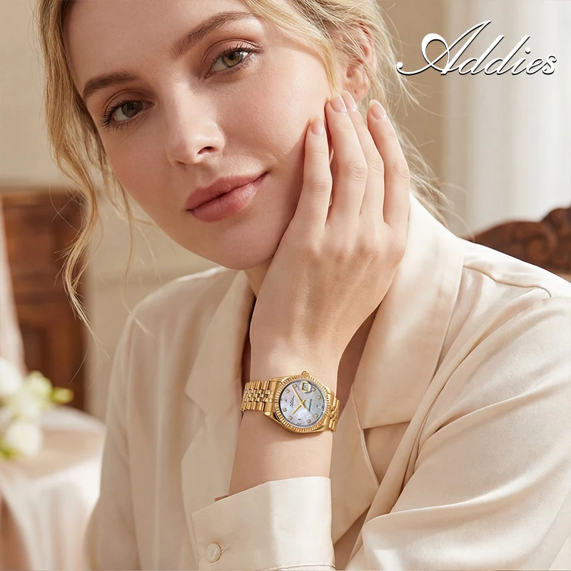 ADDIES 585 Quartz Women's Watches Sapphire Glass 5Bar Waterproof 316L Stainless Steel Diving Fashion Luxury Wristwatch For Woman - Image 4