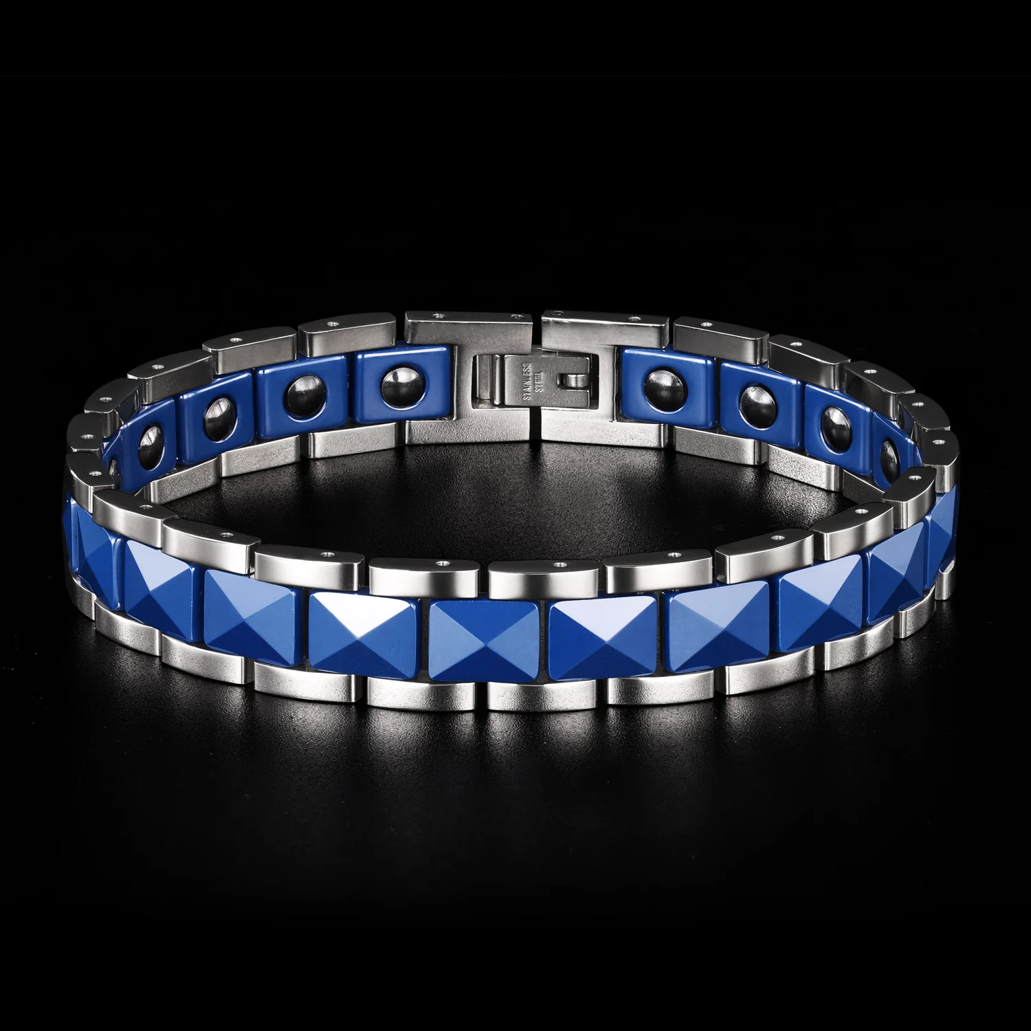 ARADOO Premium Ceramic Titanium Steel Bracelet for Men Women with Hematite Magnetic Therapy Wristband Jewelry Gifts