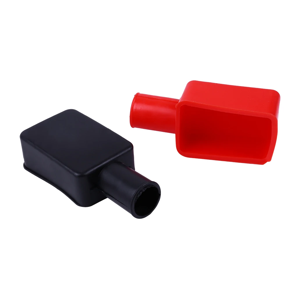 2pc Auto Positive Battery Terminal Insulating Cap Cover Protector Wire Connector Universal Top Column Protection Cover