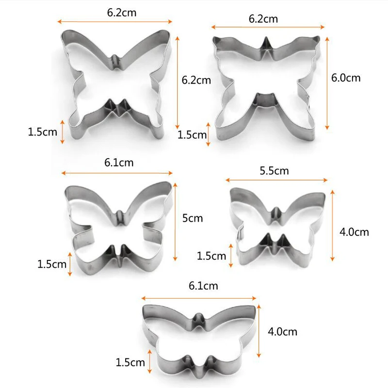 Stainless Steel Biscuit Mold Set 5Pcs cookie cutter baking mold cookie mould baking decorating tools
