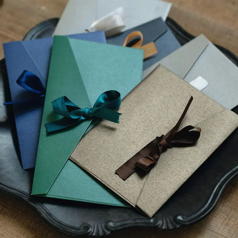 Romantic Bowknot Paper Envelopes Cute Envelopes for Letter Pads Wedding Party Invitation Cards Cover Stationery Office Supplies 5 10pcs simple solid envelopes diy postcard gift wrap envelopes korean stationery wedding invitation card cover office supplies