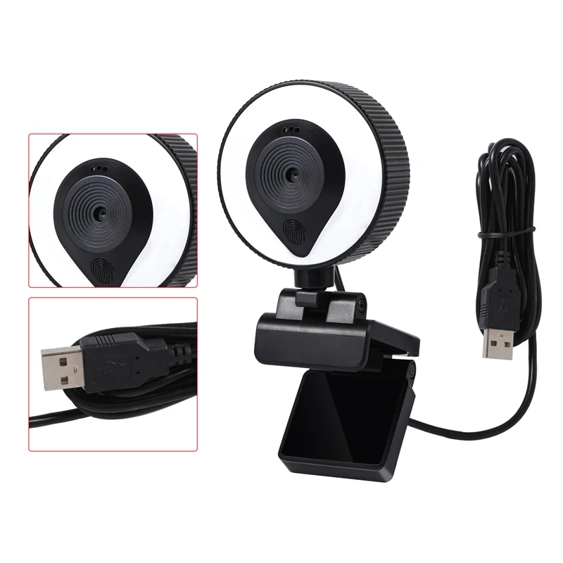 

NEW-W20 Fill Light Camera HD Built-In Microphone Auto Focus USB Computer Fill Light Network Beauty Live Camera