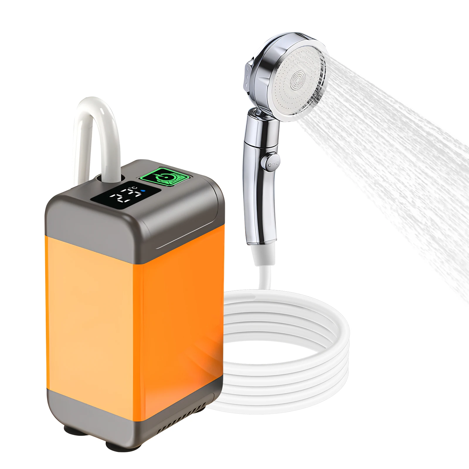 Portable Shower Camping Shower Outdoor Camp Shower Pump, Powered by Rechargeable Battery for Camping, Hiking, Traveling