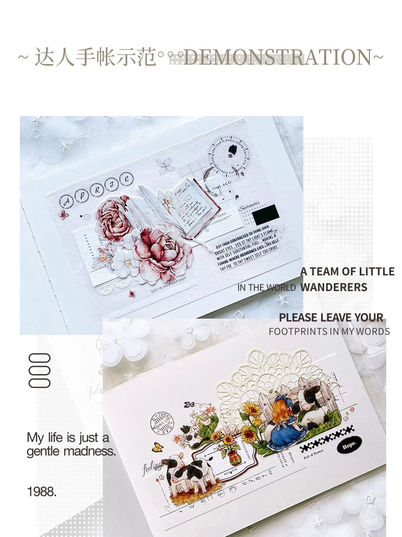 Yoofun 30 teile/los Vintage tränen bares Material Collage Memo Pad kreative DIY Junk Journal Scrap booking Material Papier Nachricht Notizen – Detail 13