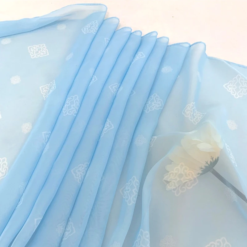Flower Chiffon Ribbon Traditional Chinese Ancient Dance Costume Opera Streamer Hanfu Long Shawl Dance Flowing Silk Scarf 4