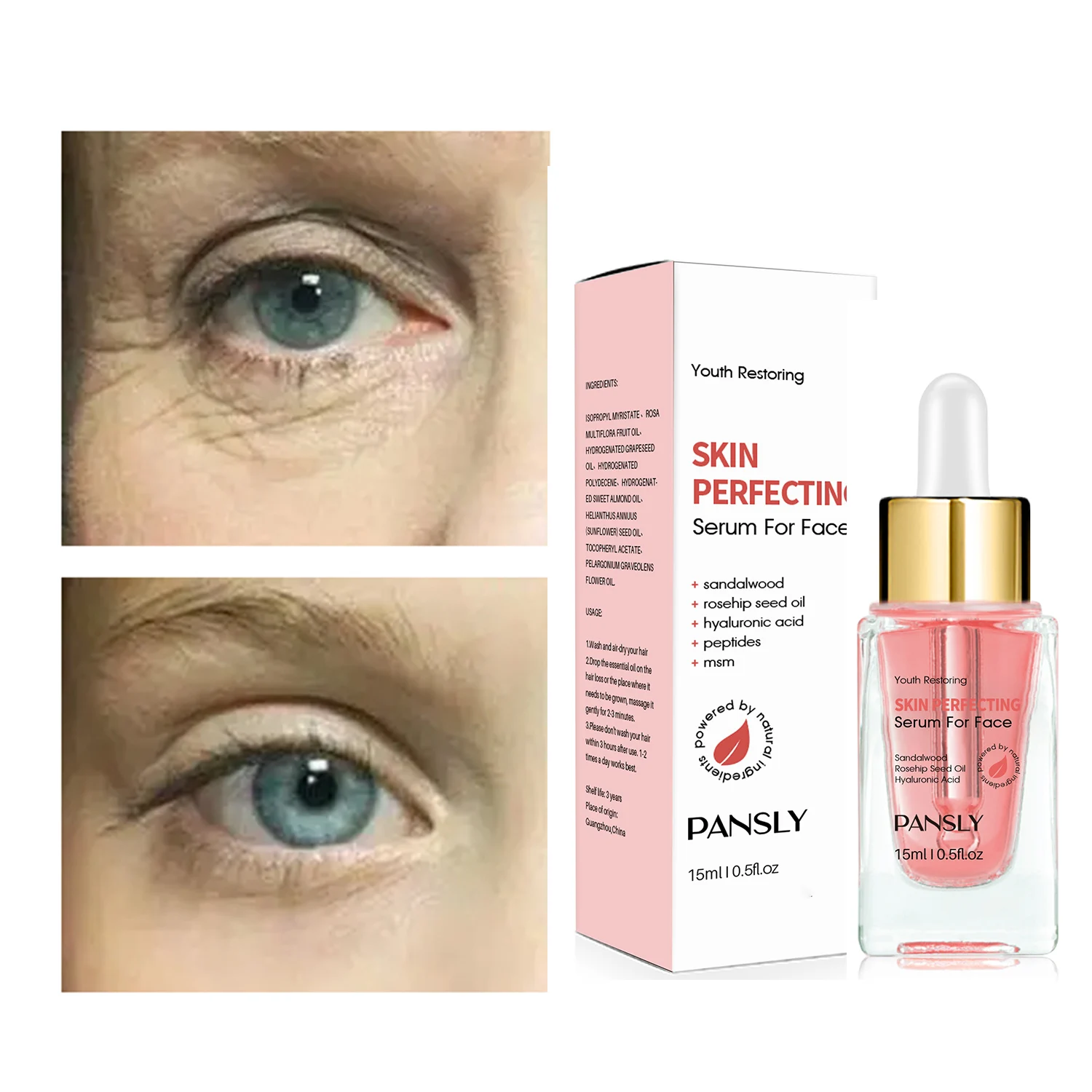 7pcs Whitening Serum Anti Aging Hyaluronic Acid Pure 24K Gold Blemish