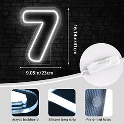 Neon Number Sign LED Wall Decor for Celebrations and Home Decor (7)