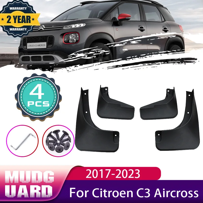 4x mud flaps dirt protection black for CITROEN C3 Pluriel