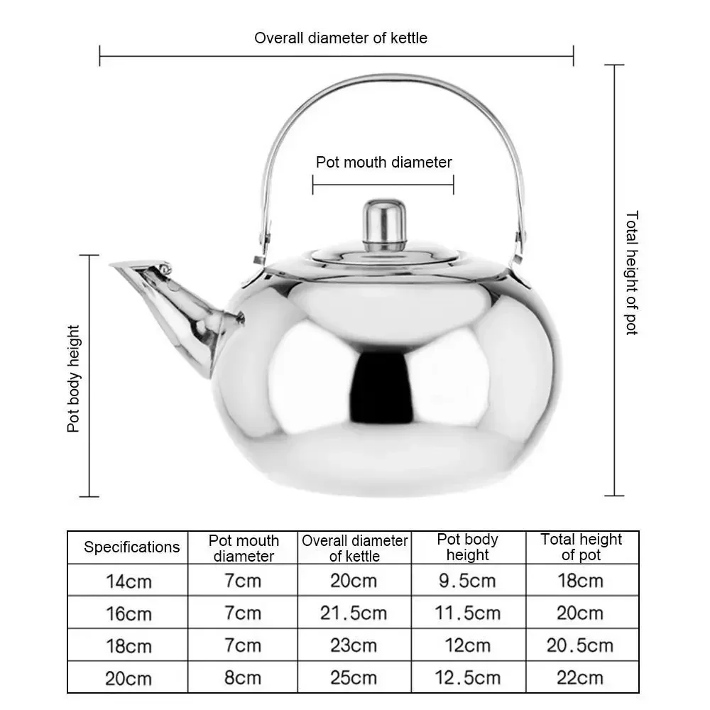 Description Picture 3 of itemStainless Steel Water Kettle Teapot With Infuser Filter Coffee Kettle Green Oolong Tea Jug Home Office Tea Coffee Tools Cookware