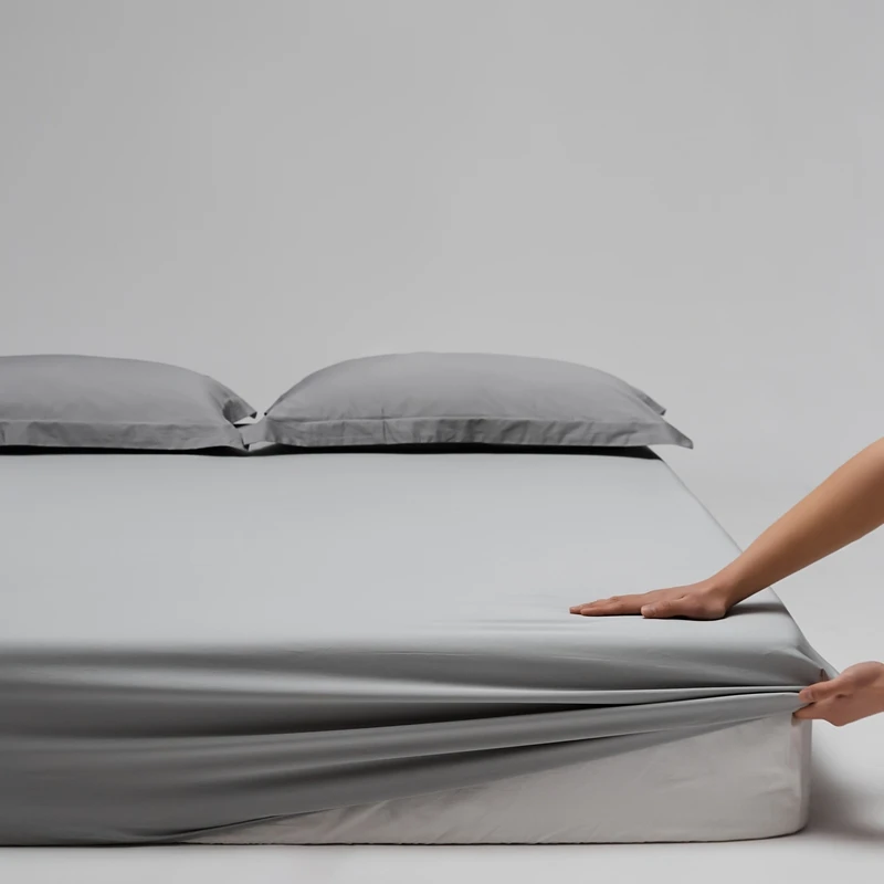Luxury 800TC Egyptian Cotton Fitted Sheet with Elastic Band High End Mattress Cover for Single Double Queen King Size Bedsheet 3